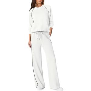 Sampeel Women 2 Piece Lounge Sets Sweatsuit Fall Outfits Matching Wide Leg pants Set Tracksuit Trendy Clothes Size XXL