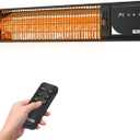 Outdoor Heaters for Patio 1500W, 3s Rapid Heating, IP65 Waterproof, 4 Heat Levels, 24H Timer & Memory Function, Touchscreen Electric Infrared Heater for Backyard, Garage, Deck, Black