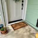 BIRDROCK HOME Come Back with a Warrant Coir Doormat | 18 x 30 Inch | Standard Welcome Mat with Black Border and Natural Fade | Vinyl Backed | Outdoor