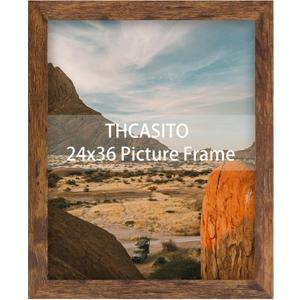 Picture Frames 24x36 Brown Poster Frames without Mat for Wall Vertical or Horizontal Decor