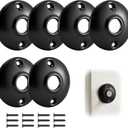 Saillong 6 Pack Vintage Door Knobs Round Rosettes, Classic Old Style Door Knob Replacement for Interior Doors, Antique Doors Knob Backplate for Classic Home Restoration (Matte Black)