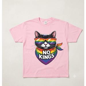 No Kings Pride Cat T-Shirt pink 3XL