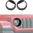 Hoolcar Angry Eye Headlight Cover Trim Fit for 2024 2025+ Jeep Wrangler JL &Unlimited 4XE Front Headlight Frame Trim Bezels Exterior Accessories, Black