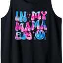 In My MAMA Era Lover Groovy Tie Dye Mom Grandma Mothers Day Tank Top Gray XXL