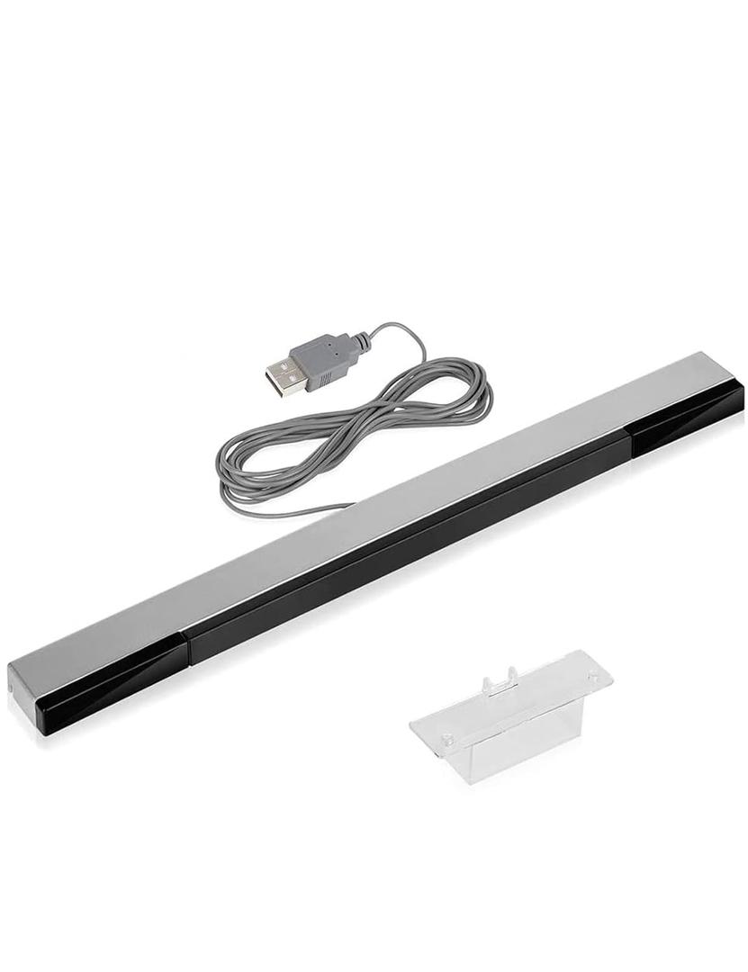 Tuboopy USB Wii Sensor Bar for Nintendo Wii/Wii U Console - Infrared Ray Motion Sensor Dolphin BarSilver