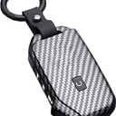 Key Fob Cover Case for Kia Ceed Cerato Forte NIRO Seltos Sorento Soul Sportage K5 5 Buttons Keyless Entry Remote Case Holder ABS Carbon Fiber Pattern (5 Buttons, Black)