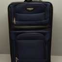 Travel Select Amsterdam 25-Inch Softside Expandable Rolling Upright Luggage, Lightweight 2-Wheel Suitcase with Push-Button Handle, Navy