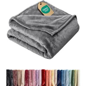 Ultra Soft Fleece Blanket Throw Size - Flannel Fleece Luxury Throw Blanket - Lightweight for Couch Bed Chair - Thick, Warm and Breathable - All Season Cozy Anti-Static Microplush Bedding, Dark Grey
