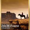 A PLUS MAX 24x36 Picture Frame Gold Light Weight Wall Mount