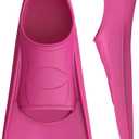 Gintenco Swim Fins, Kids Swim Training Fins for Lap Swimming, Travel Size Flippers with Mesh Bag, Silicone Swimming Fins for Kids Teens Adults Women Men, Blue