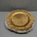 Gold Reef Charger Plates,10 Pack 13" Gold chargers for Dinner Plate-Reusable Plastic Charger Plates,Round Table Chargers for Wedding,Party,Event,Decoration(Reef Gold10)