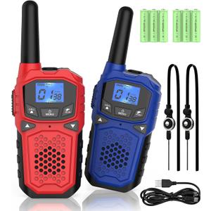 Walkie Talkies for Adults- WokTok Long Range Two Way Radio for Camping Hiking Hand Held Hiking Accessories Camping Gear Xmas Birthday Gift for Kids,SOS Siren,NOAA Weather Alert,2 Radios