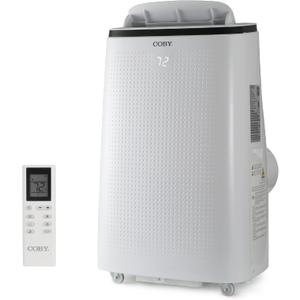COBY Portable Air Conditioner 4-in-1 AC Unit, Heater, Dehumidifier & Fan, Air Conditioner 15,000 BTU Portable AC Unit with Remote Control for Rooms up to 775 Sq. Ft., 24-Hour Timer, & Installation Kit