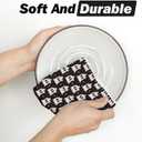 2 x Artoid Mode Black Ghost Spooky Halloween Kitchen Towels Dish Towels, 18x26 Inch Quick Dry Microfiber Cloth Hand Towels for Kitchen Drying Set of 2