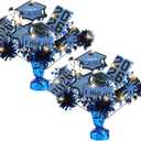 DoubleFill 2 Set Blue Graduation Decorations Class of 2026 Graduation Table Centerpieces Sticks Table Toppers with Lights for College High School Congrats Grad Party Supplies