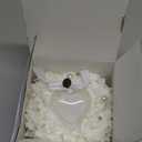 HONEYGIFTS Wedding Ring Pillow, Ivory Ring Bearer Holder Pillows Heart Shape Rose Lace Cushion for Wedding Party Anniversary Ceremony