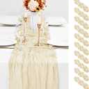 10 Pack Ivory Table Runner 10Ft Cheesecloth Table Runner Boho Gauze Cheese Cloth Table Runners Romantic Long Sheer Fabric Cream Table Runners for Wedding Party Bridal Shower