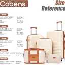 5 Piece Luggage Sets with Spinner Wheels and Tsa Lock, Hardshell ABS Suitcase Set, Lightweight Hardside Waterproof Travel Suitcases with Wheels, 20", 24", 28" Beige