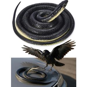 Homarden Fake Snake Toys - Garden Prop to Keep Birds and Squirrels Away - Prank Props for Halloween - Long Lifelike Serpent to Scare Mouse, Squirrel, Bird, and Other Animals