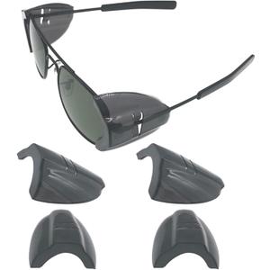 4 Pairs Safety Glasses Side Shields, Slip on Side Shields,Fits Medium to Large Eyeglasses Frames(Black,Large)
