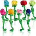 Tplay Rose Flower Plush for Toddlers: Bendable 0-Poke Encased Stems - Safe Worry-Free Play Toy - 15lbs Tear-Resistant Stuffed Bouquet Girl Gift 2-5 Yrs 11"