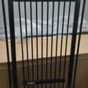 No Pawblems 55.1" Extra Tall Pet Gate for Cat/Dog, 29.9-44.4" Wide Auto Close Tall Cat Gate, NO Drilling Pressure Mounted for Doorways/Hallways, 1.37" Narrower Bar Spacing, Black