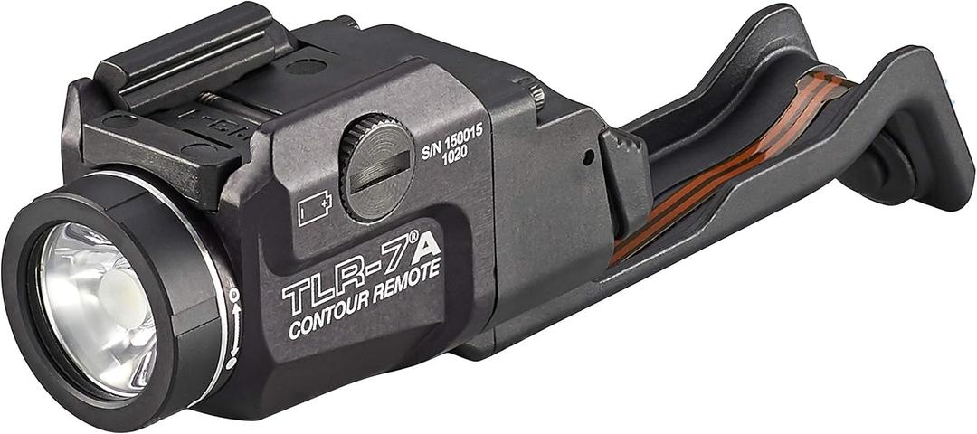 Streamlight 69428 TLR-7 X Contour 500-Lumen 5000-Candela Rail-Mounted Compact Tactical Light with Integrated Remote Switch Exclusively for Glock Gen 4/Gen 5 Models, Includes Mounting Keys, Black