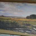 Large Vintage Landscape Wall Art - Framed Countryside Farmhouse Living Room Decor, Retro Nature Field Meadow Scenery Artwork for Home Bedroom Decorations 20"x40"