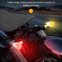 PBYMT Motorcycle Bullet 24 LEDs Turn Signal Lights Amber SMD Blinkers Mount Hole Compatible for Honda Yamaha Suzuki Kawasaki Harley Chopper Bobber (Black) (Chrome/Red and Yellow)