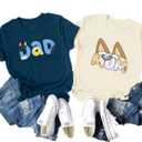 JINTING Dog Mom Shirt Mom and Dad Shirts Couple Outfit T-Shirt Casual Letter Graphic Top Tees (Small, Women-beige)
