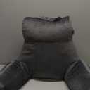 IPYNBAP Back Pillow for Bed Sitting up, Reading Pillow for Sitting in Bed Adult, Back Support Pillow, Memory Foam Sit up Lounge Backrest Pillow with Arms for TV, Couch, Chair, Dorm, 18 Inch, Grey