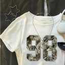 RoseSeek Girl's Number Graphic Tees Camo Print Short Sleeve Casual Summer T Shirts (White)