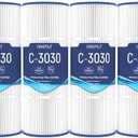 Grefilt C3030 Pool Filter Cartridge Replacement for Hayward SwimClear C3030, C3020, C3025, Replace Hayward CX580XRE, Pleatco PA81, Unicel C-7483, 325 sq.ft, 4-Pack