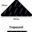 Rug Pad Grippers for Hardwood Floors, 8 PCS (4 Triangle + 4 Trapezoid) Anti Curling Non Slip Carpet Gripper Washable Reusable PU Pads for Corners & Edges, Black