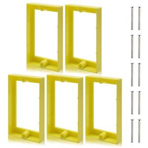 HXH 1Gang Receptacle Outlet Box Extenders, 0.5 Yellow Junction Box Extender, Heat-Resistant, Includes 10 Screws, (Pack of 5)