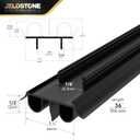 2 Pack - 36" Kerf-in Door Bottom Seal Replacement, Intertek Tested Non-Toxic Materials, Double Bulb Weather Stripping for Exterior Doors, Easy Install, Black, KS-MD2544