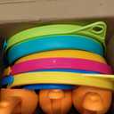 JOYIN 3 Packs Foldable Pail Bucket with Shovels & Mesh Bag, Collapsible Buckets Multi Purpose for Beach, Camping Gear, Beach Party, Fishing, and Fun Summer Activities (Yellow/Blue/Green)