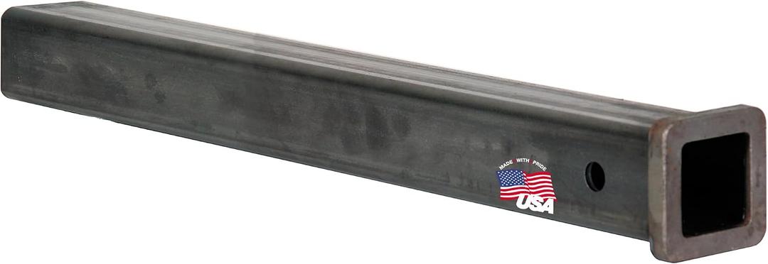 Buyers Products RT25824 2 Inch Plain Receiver Tube with 24 Inch Shank, Weld-On Carbon Steel Towing Truck & Trailer Hitch Receiver with Cast Steel Collar, 5/8 Inch Pin Hole, Plain Finish