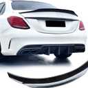 Rear Spoiler Wings for Mercedes Benz C Class W205 (2015-2021) C63 C160 C180 C200 C250 C300 C400 C450 C43 AMG Trunk Spoiler Wing Trunk Tail Rear Trunk Lid,Glossy Black - R Style Duckbill Spoiler