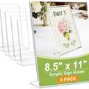 SVOPY 3 Pack Acrylic Sign Stand Holders, 8.5 x 11 Clear Plastic L Shape Table Paper Display Stand, Suit for Displaying Posters, Picture, Flyers, Menu
