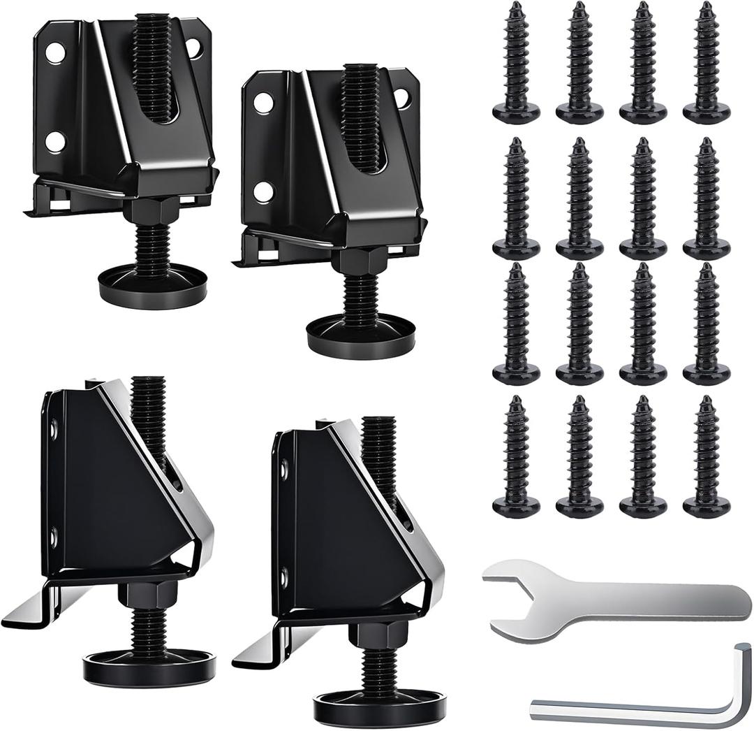 Heavy Duty Leveling Feet, 4 Pack Adjustable Furniture Levelers with 1320LB Capacity, 2" Height Adjustment, No-Flip Furniture Installation Hex Nut Design for Flawless Leveling