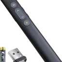 Presentation Clicker Presentation Remotes, Type C/USB A 2 in 1 Pointer, Remote PowerPoint Clicker,USB/Type-C for Computer Slide Advancer, Volume Control/Hyperlink/Switch Windows(Battery Included)