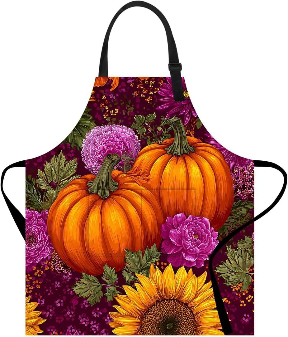Apron Home Kitchen Cooking Baking Gardening for Women Men with 2 Pockets 32x28 inch