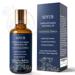 Cyperus Rotundus Serum Roll-On - Cyperus Rotundus Oil Essence for Hair Removal - Natural Inhibitor Reduces Unwanted Hair Growth Soothes Post-Shave Redness & Minimizes Pores,Suitable for All Skin Types