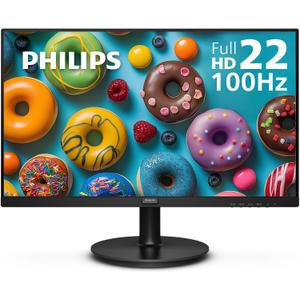 Philips 221V8LB 22 inch Class Thin Full HD (1920 x 1080) Monitor, 100Hz Refresh Rate, VESA, HDMI x1, VGA x1, LowBlue Mode, Adaptive Sync