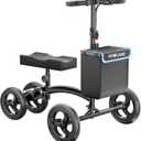 HOMLAND Knee Scooter for Foot Injuries Ankle Surgery, Foldable Steerable Knee Walker with Dual Brakes System, Height Adjustable Handle & Seat, Removable Storage Bag, 300 lbs Capacity (Black)