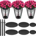 Novabright 3 Pack Adjustable Plant Riser for Inside Pot 21-34" Planter Inserts for Large Pots Metal Pot Fillers for Tall Square Round Taper Planters Container Indoor Outdoor (6''8" 10" Base or Top)