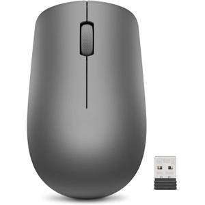 Lenovo 530 Full Size Wireless Computer Mouse for PC, Laptop, Computer with Windows - 2.4 GHz Nano USB Receiver - Ambidextrous Design - 12 Months Battery Life - Graphite Grey