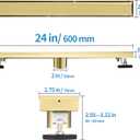 Linear Shower Drain with Tile Insert Panels 24 Inch Brushed Gold 304 Stainless Steel Rectangle Shower Floor Drainwith Hair Catcher, Adjustable Feet
