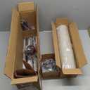 Chandelier, Matte Black with Beige Linen Fabric Shade, Farmhouse Linear Island Lighting Fixture for Kitchen, Dining Room (Matte Black with Linen Fabric Shades), White 